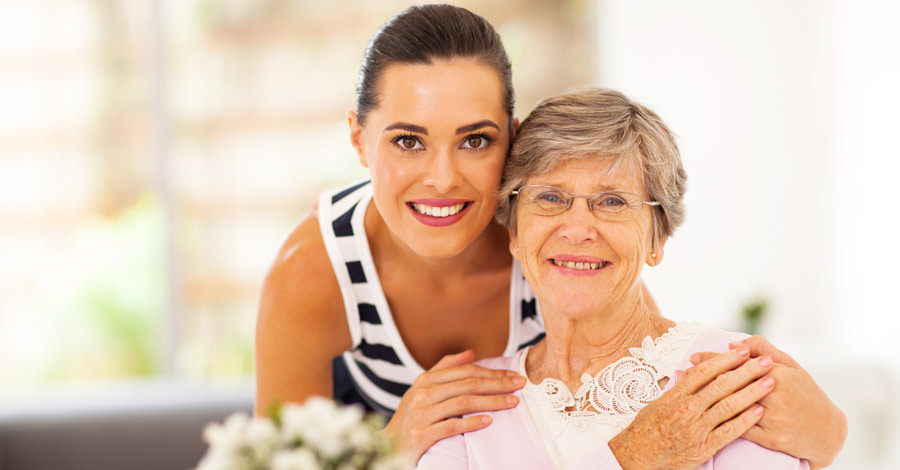 Daughter with senior mother