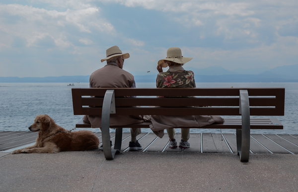 Senior couple on bench