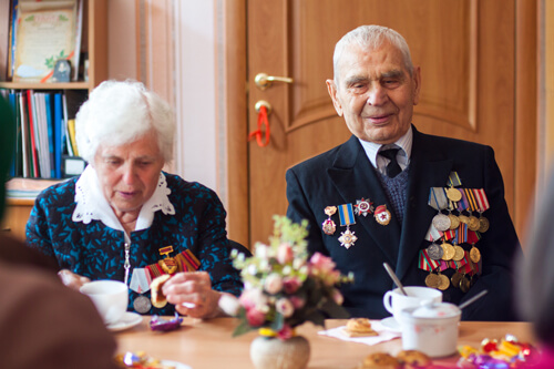 Senior couple at home